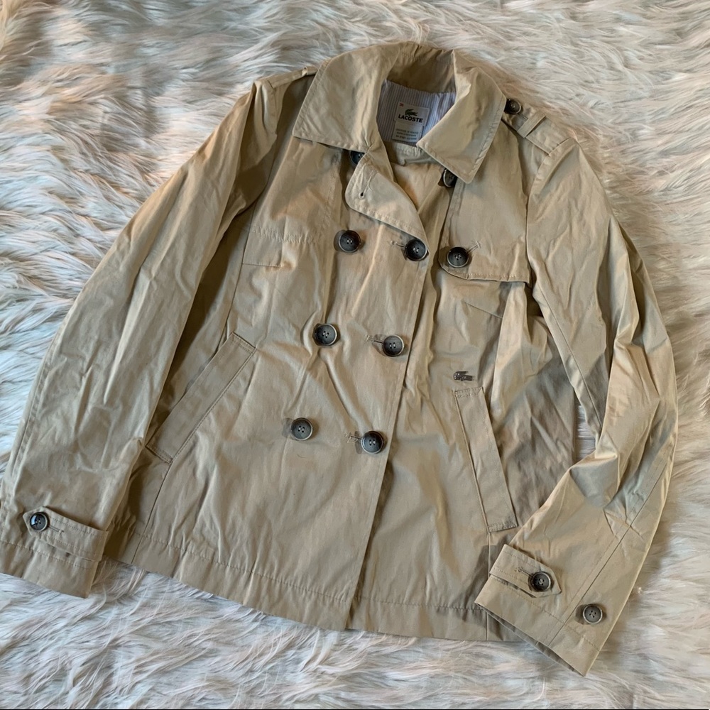 Lacoste Women’s Short Trench Coat size 36 - Picture 4 of 8